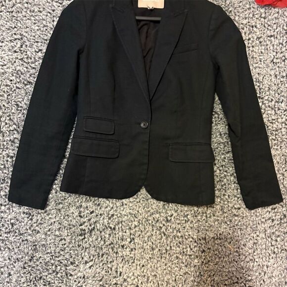 Banana Republic Women's Black Blazer 00P Tailored One-Button Jacket - Picture 3 of 10